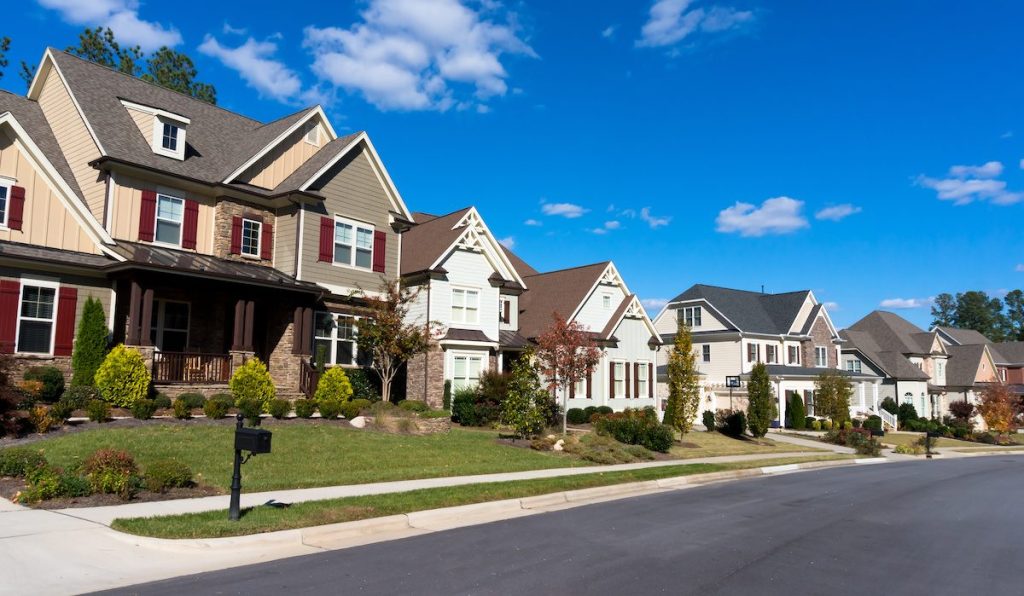 Street of large suburban homes